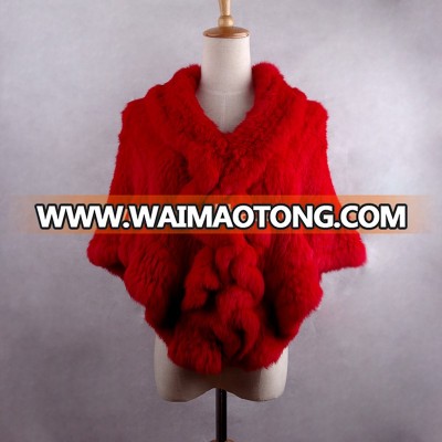 YR433 Hot Sale Various Colors Rabbit Fur Hand Made Ponchos for Bridal