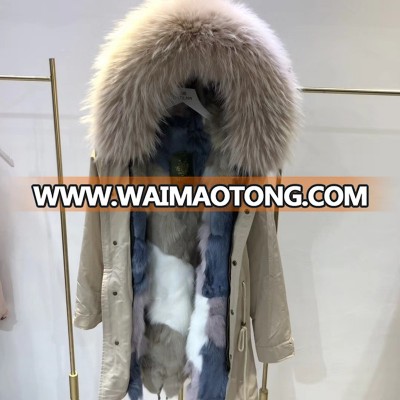 YRC230 Wholesale Clothing Latest Design Women Fox Fur Lined Parka plus size