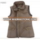 custom casual polyester 50D women padding winter slim fit quilted lady padded fur waistcoat