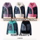 YRC225 Fashion Women Winter Real Rex Rabbit Fur Jean Jacket  with Real Fur Trimming