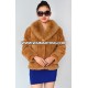 2017 new Rex rabbit fur coat garment with fox fur collar lady coat New Style Fashion Women Fur Outerwear