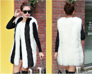 2015 Fashion Lady′s Imitation Mink Fur Waistcoat Qy-V002